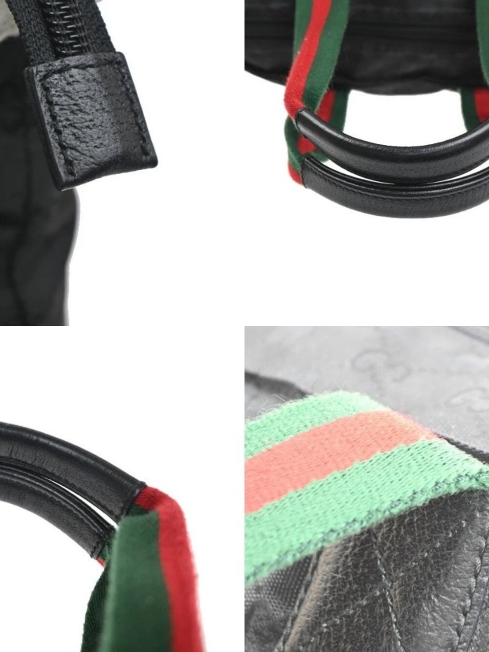 GUCCI Logo GG Pattern Sherry Travel Shoulder Bag Nylon Leather Black 64KC779 - Picture 9 of 16